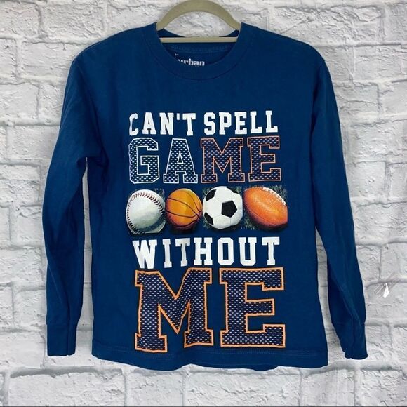 Urban pipeline essential longsleeve graphic print sports tee blue sz medium boy - Picture 1 of 4